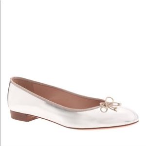 J.crew Kiki silver flats 6